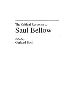 The Critical Response to Saul Bellow - Gerhard Bach