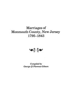 Marriages of Monmouth County, New Jersey, 1795-1843 - George Gibson, Florence Gibson