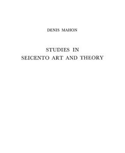 Studies in Seicento Art and Theory - Denis Mahon