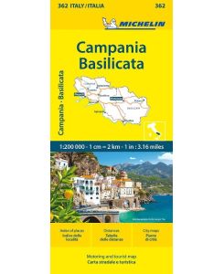 Michelin Kampanien, Basilikata Straßen- und Tourismuskarte 1:200.000