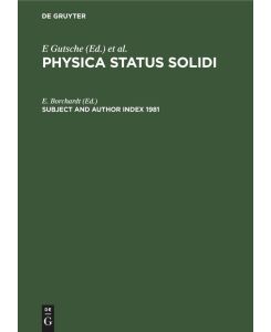 Subject and Author Index 1981 Physica Status Solidi (b), Volumes 103 to 108. Physica Status Solidi (a), Volumes 63 to 68
