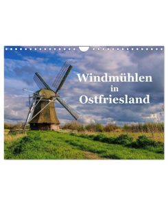 Windmühlen in Ostfriesland (Wandkalender 2024 DIN A4 quer), CALVENDO Monatskalender Eine Auswahl der schönsten Windmühlen im Norden Niedersachsens - LianeM LianeM