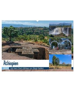 Äthiopien - Auf dem Dach Afrikas (Wandkalender 2024 DIN A2 quer), CALVENDO Monatskalender Äthiopien, grandiose Berglandschaften, weites Buschland - Birgit Seifert