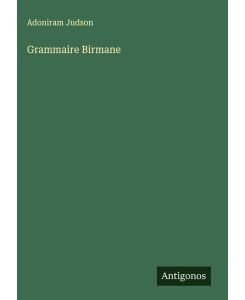 Grammaire Birmane - Adoniram Judson