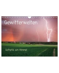 Gewitterwelten (Wandkalender 2025 DIN A4 quer), CALVENDO Monatskalender Dunkle Gewitterwolken in beeindruckenden Formationen, zackige Blitze - Schönheit und Gefahr liegen hier dicht nebeneinander. Lassen Sie sich faszinieren von imposanten Gewitterfotografien. - Daniel Eggert