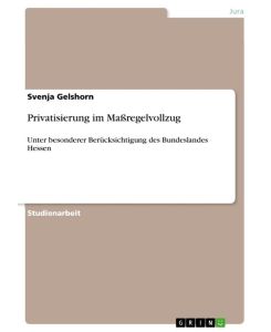 Privatisierung im Maßregelvollzug Unter besonderer Berücksichtigung des Bundeslandes Hessen - Svenja Gelshorn