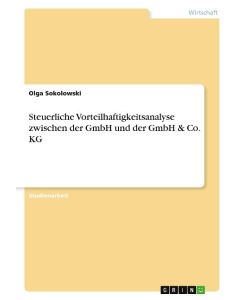 Steuerliche Vorteilhaftigkeitsanalyse zwischen der GmbH und der GmbH & Co. KG - Olga Sokolowski