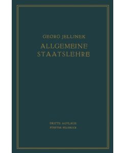 Allgemeine Staatslehre MANULDRUCK - Walter Jellinek, Georg Jellinek