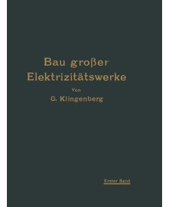 Bau großer Elektrizitätswerke I. Band Richtlinien, Wirtschaftlichkeitsrechnungen und Anwendungsbeispiele - Georg Klingenberg