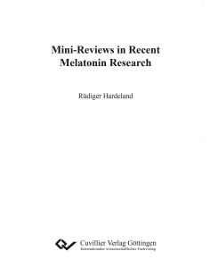 Mini-Reviews in Recent Melatonin Research - Rüdiger Hardeland