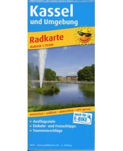 Kassel und Umgebung 1:75 000 Radkarte mit Ausflugszielen, Einkehr- & Freizeittipps