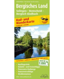 Bergisches Land, Solingen - Remscheid - Bergisch Gladbach 1:50 000 Rad- und Wanderkarte mit Ausflugszielen, Einkehr- & Freizeittipps, wetterfest, reissfest, abwischbar, GPS-genau