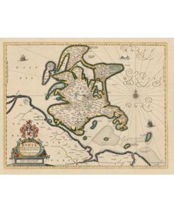 Historische Landkarte: Insel Rügen - 1647 Rugia Insula Ac Ducatus accuratissime descripta ab E. Lubino. Arces nobilium pleraeq hoc signo notantur. - Johannes Janssonius
