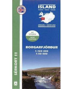 Island Serkort 11 Borgarfjordur 1 : 100 000