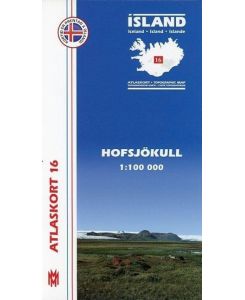 Island Atlaskort 16 Hofsjökull 1:100. 000